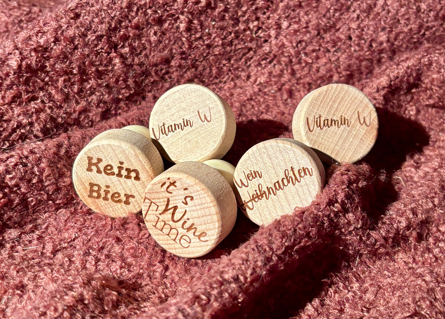 Wein Holz-Korken mit Gravur