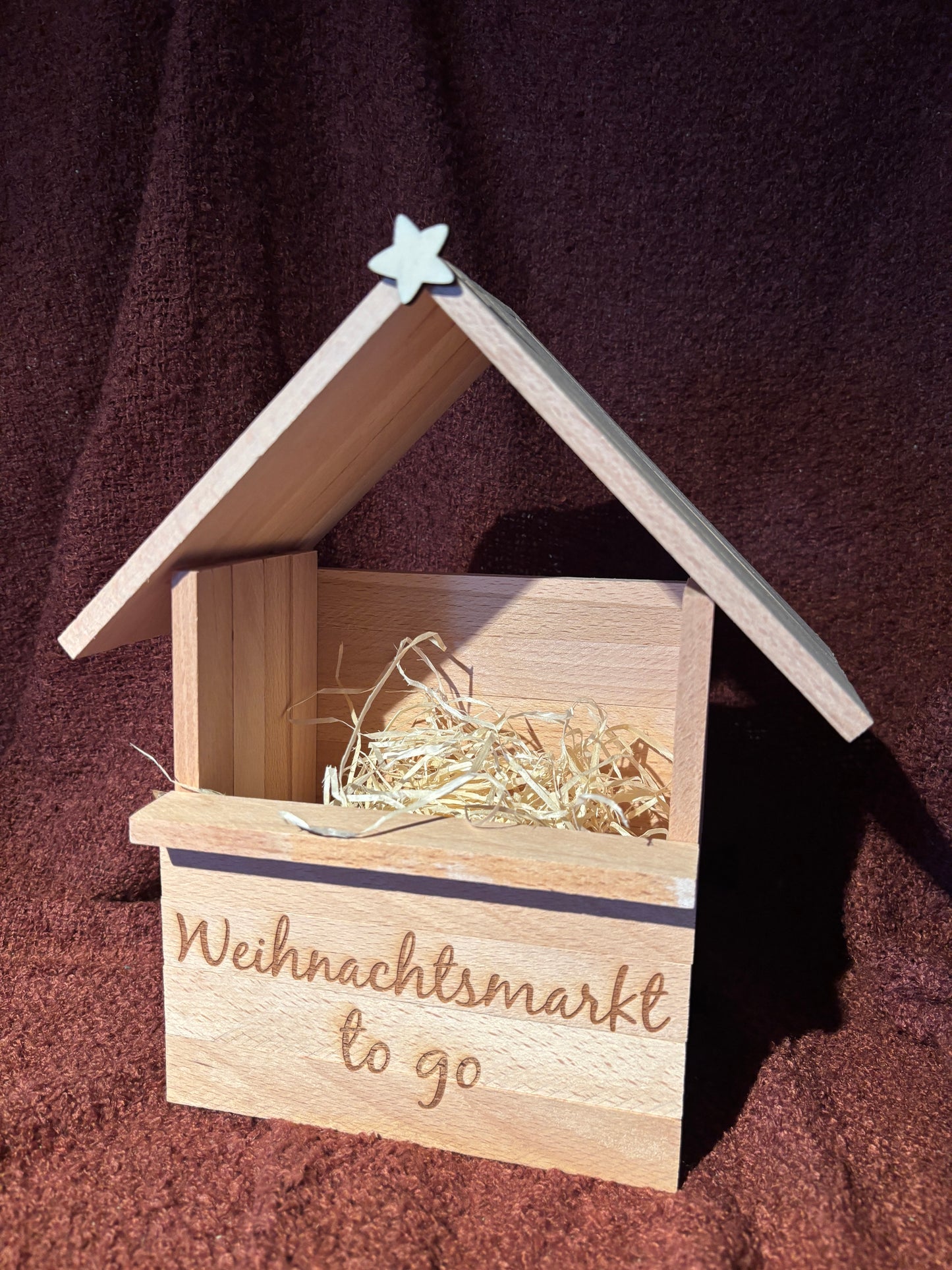 Weihnachtsmarkt to go – Holz-Geschenkverpackung (ohne Inhalt)