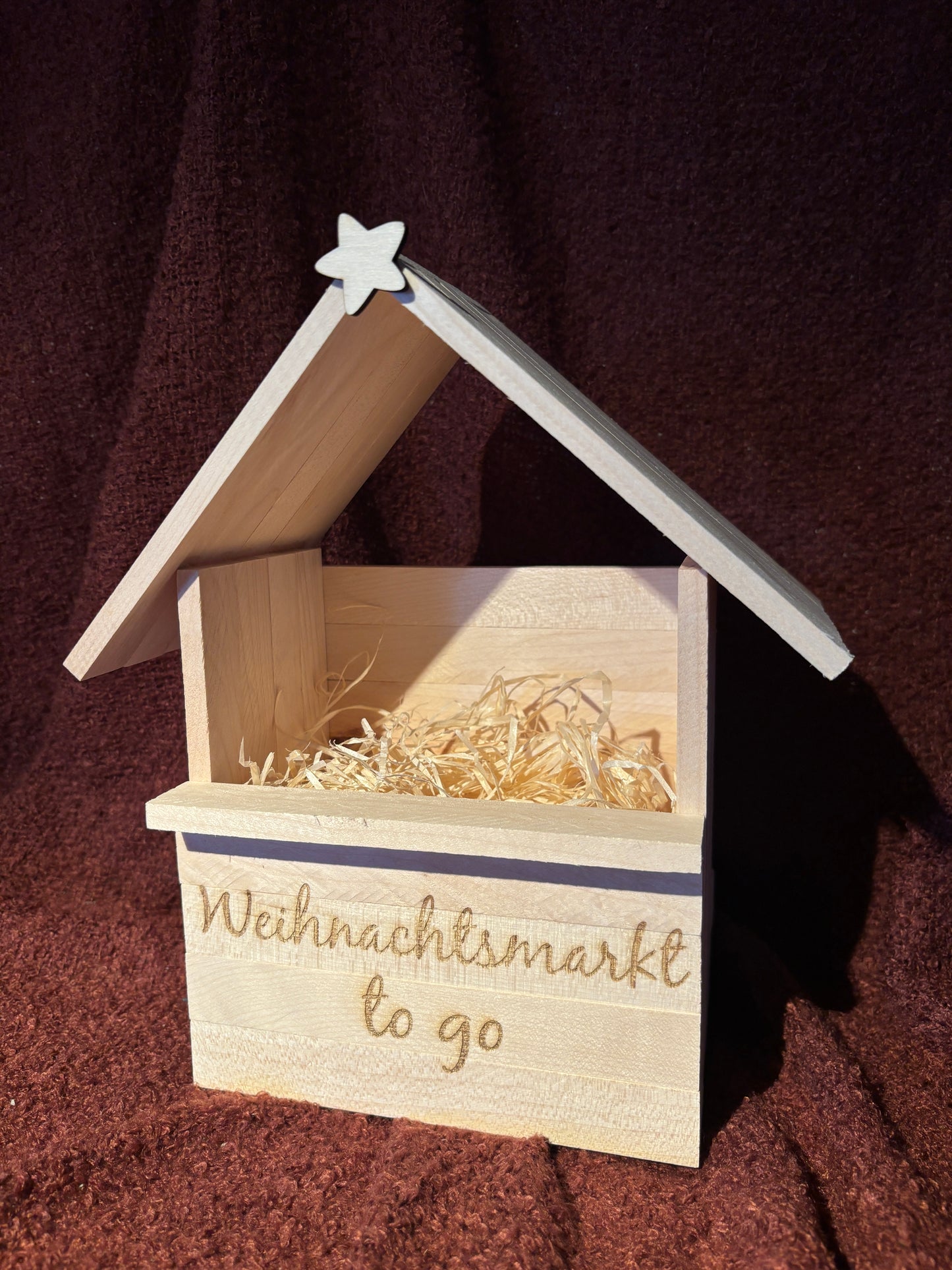 Weihnachtsmarkt to go – Holz-Geschenkverpackung (ohne Inhalt)