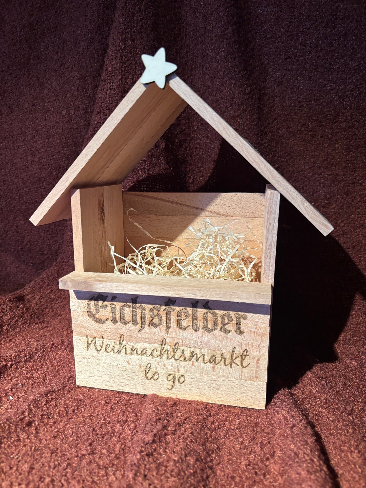 Weihnachtsmarkt to go – Holz-Geschenkverpackung (ohne Inhalt)