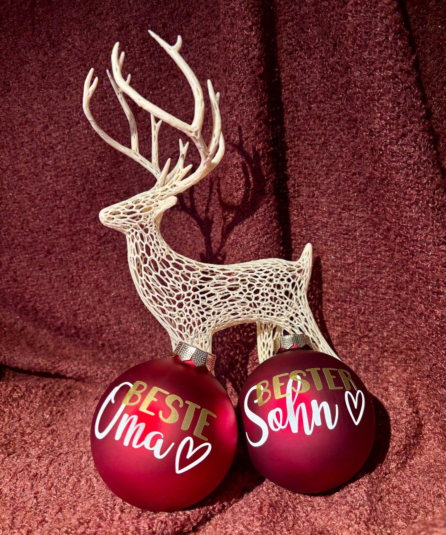 Individuell beschriftete Weihnachtskugeln